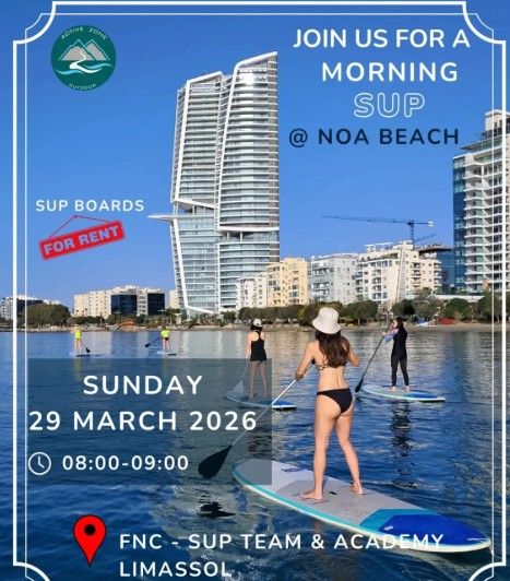 Morning SUP Session: Active Zone Outdoor at NOA Beach Limassol
