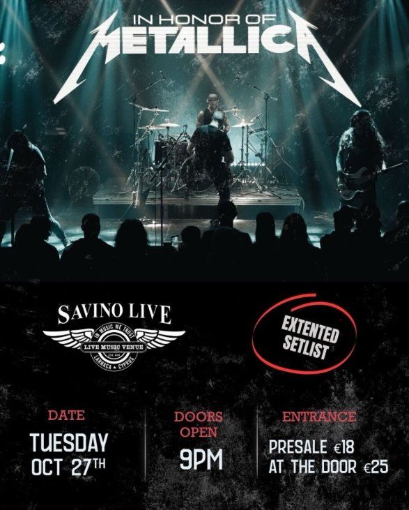 In Honor of Metallica: Tribute Night in Larnaca