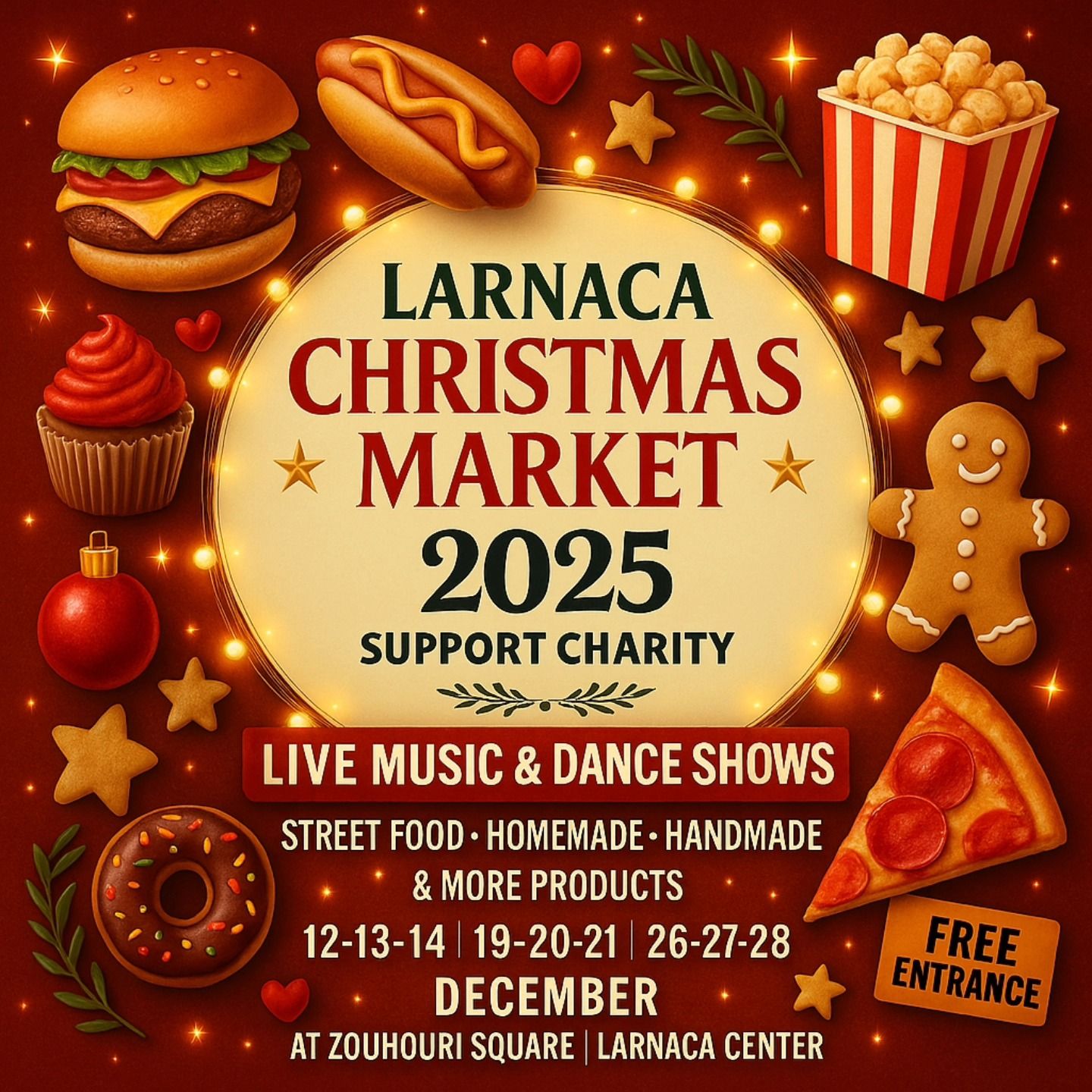 Larnaca Christmas Market: Street Food & Music at Zouhouri Square