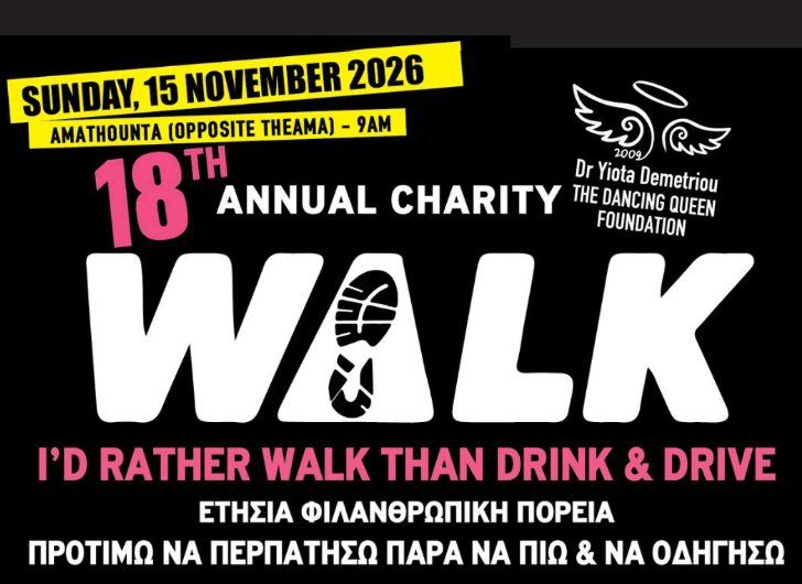 18th Annual Charity Walk: I'd Rather Walk Than Drink & Drive in Limassol