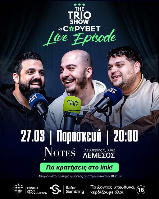 The Trio Show by CopyBet: Live Recording in Limassol 2026