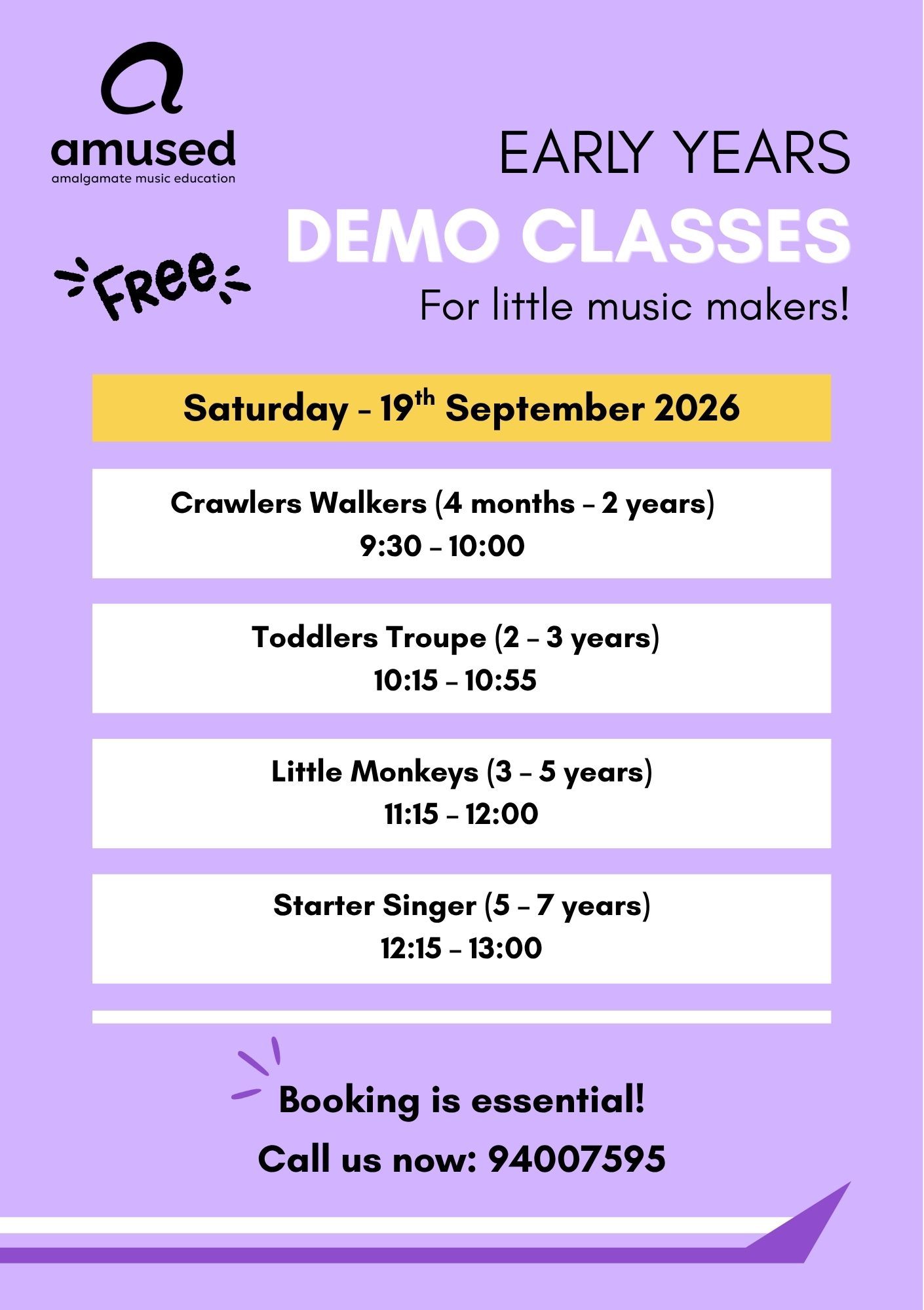 AMusEd Early Years: Free Demo Music Classes