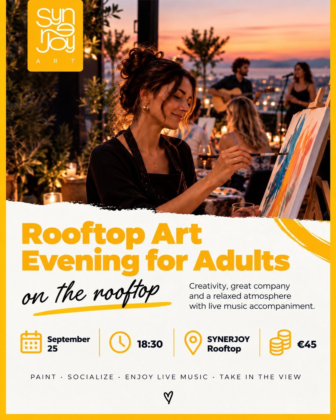 Rooftop Art Evening for Adults at SYNERJOY