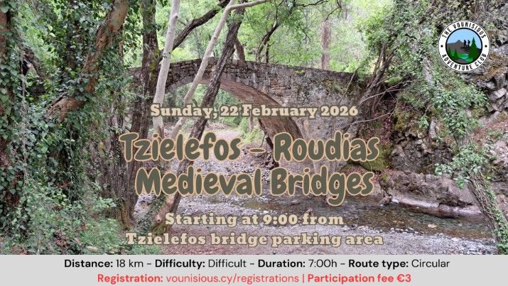 Tzielefos–Roudias Bridges: Medieval Hike in Paphos Forest