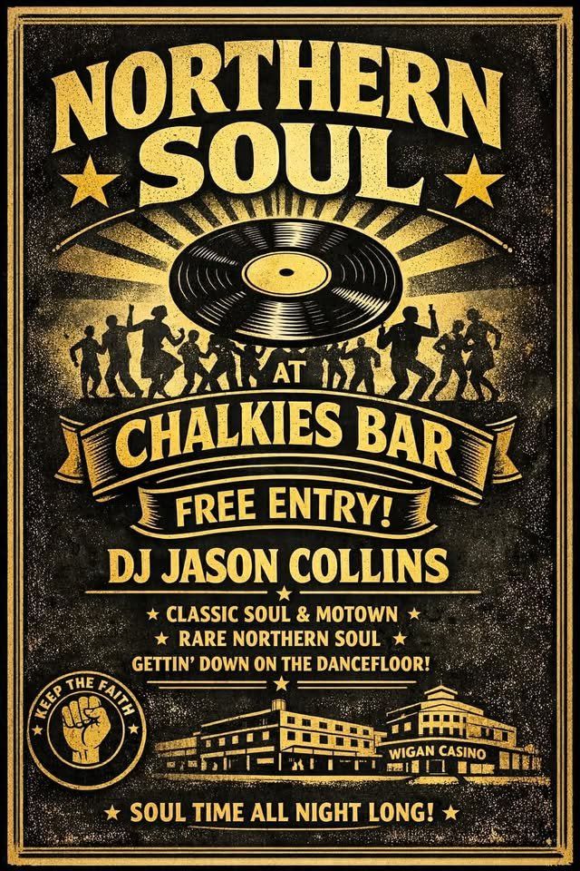 Northern Soul Night: Classic Soul & Motown at Chalkies Bar in Paphos