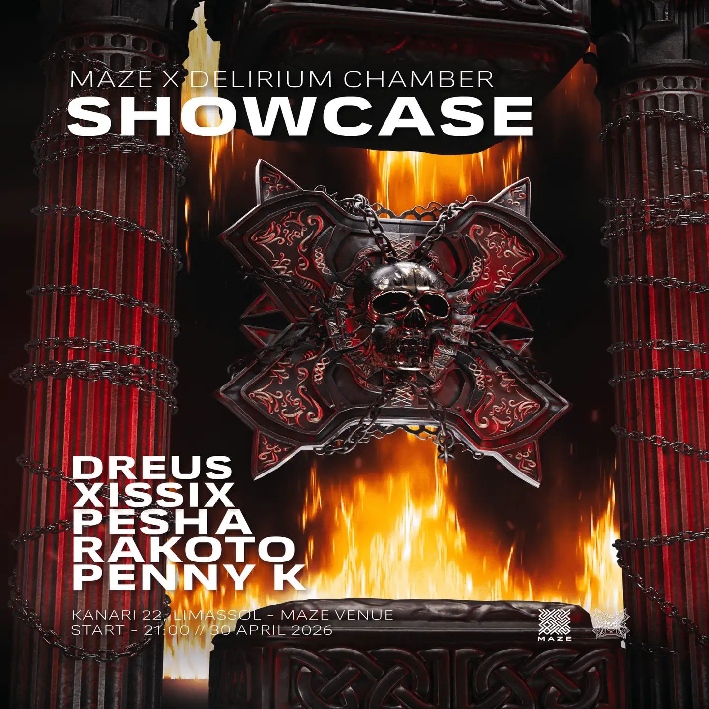 Delirium Chamber x Maze: Techno & Industrial Night in Limassol